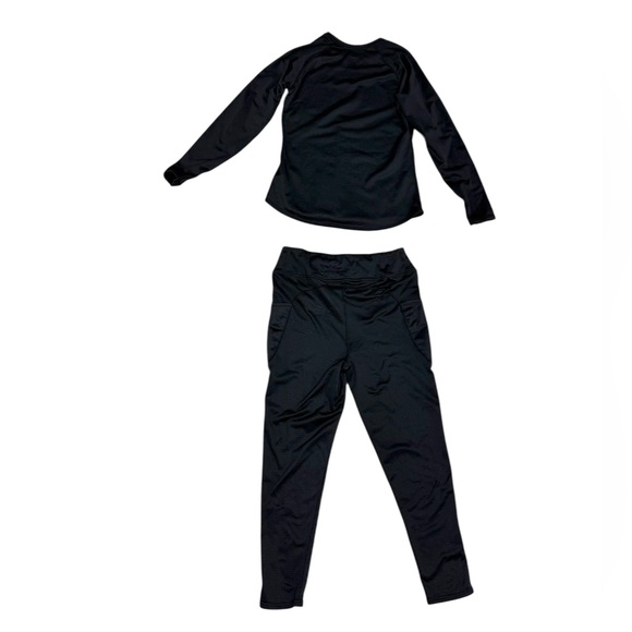 ClimateRight by Cuddl Duds grid warmth Black Women's Leggings and Top Set large - Picture 5 of 7
